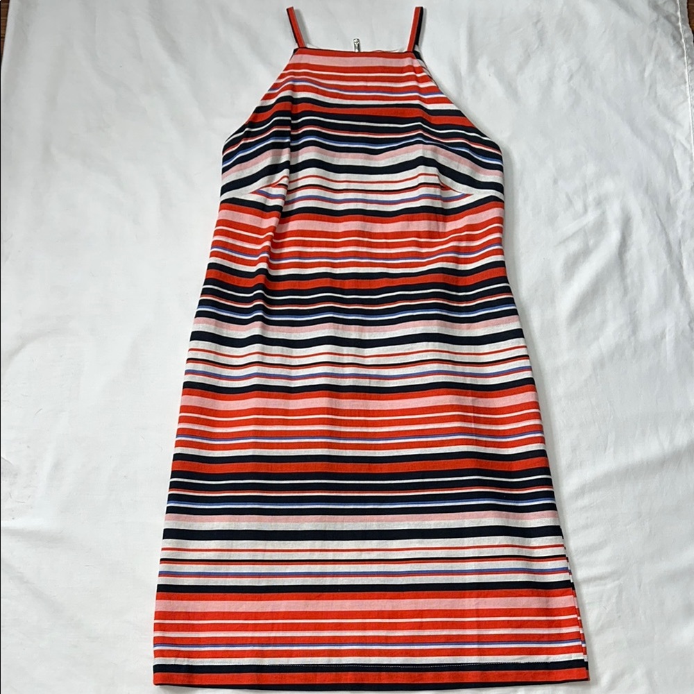 Tommy Hilfiger Pink Black Halter Sheath Midi Dress